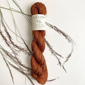 Yarn Flax and Twine Daytime Linen DK Light Worsted Weight Rust Knit Crochet NWT